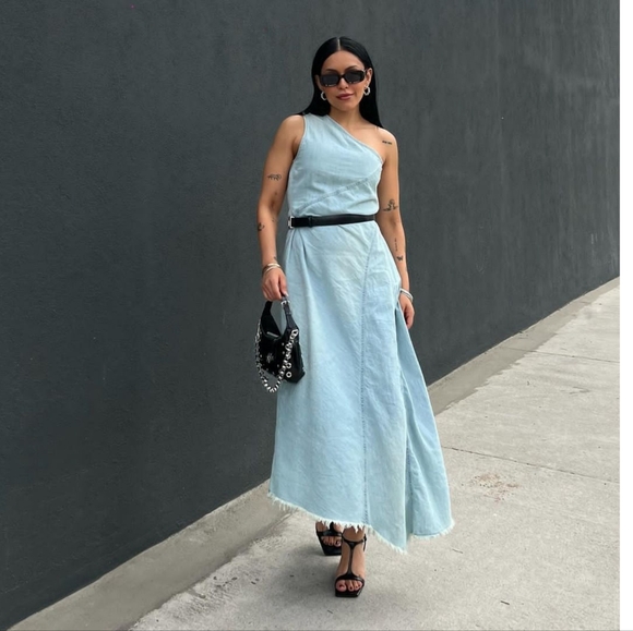 Zara asymmetric denim dress - Picture 6 of 16